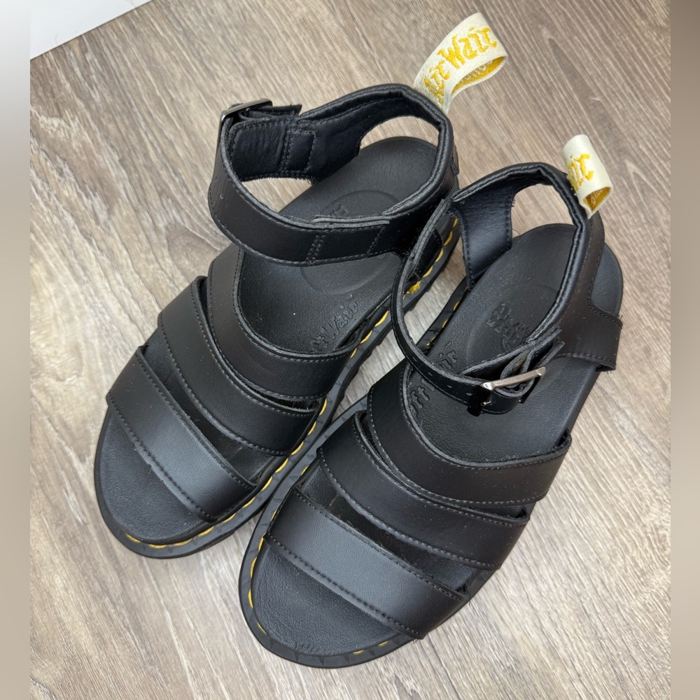 Dr. Martens Blaire Black Platform Sandals Women's 5 - Picture 3 of 9